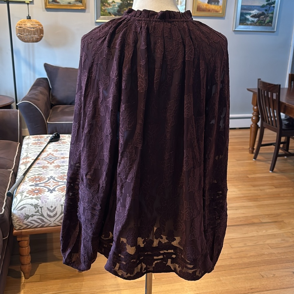 J. Jill Elegant Lace Women's Top in Deep Purple - Picture 4 of 8